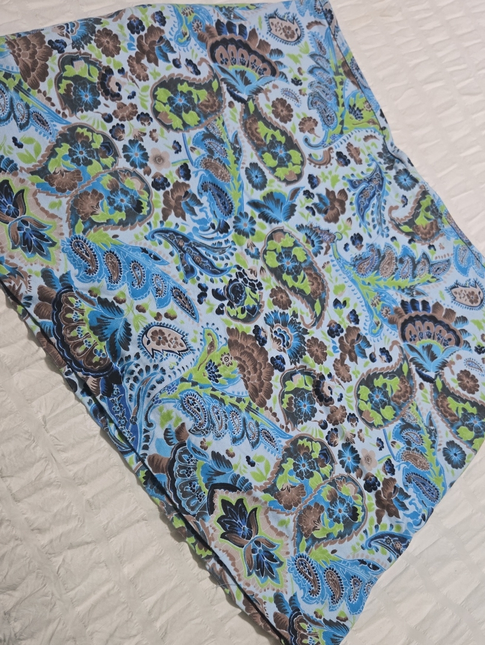 Bamboo Traders paisley printed skort featuring a vibrant multicolor blue, green,